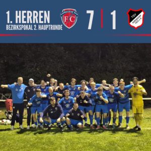 Unsere 1. Herren zieht ins Pokal-Achtelfinale ein – Zuschauereinnahmen gespendet